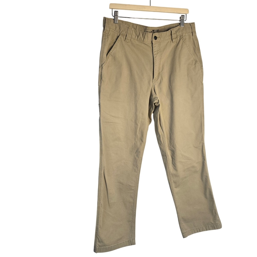 Carhartt Rugged Flex Relaxed Fit Work Pant Mens 36x32 Tan Canvas Utility
